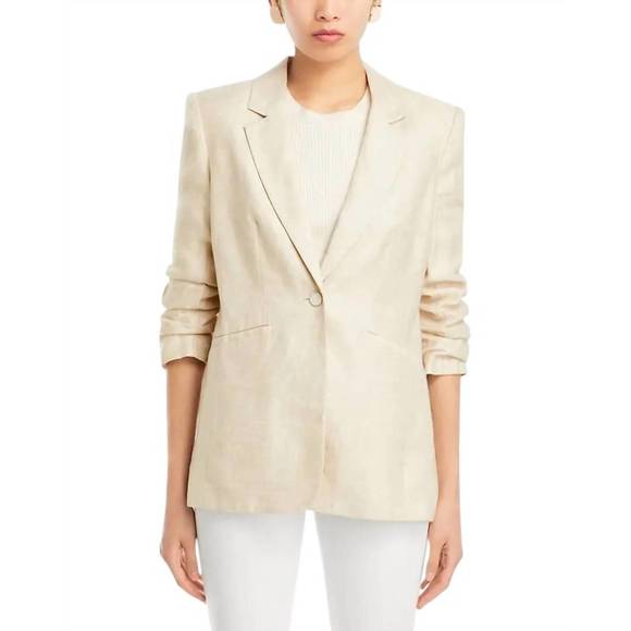NEW CINQ A SEPT tumbled woven khloe blazer in khaki